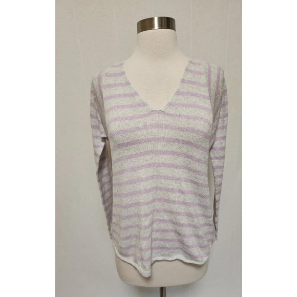 Lilly Pulitzer Womens Sweater Purple Stripes Size XS 100% Cotton - Picture 2 of 7